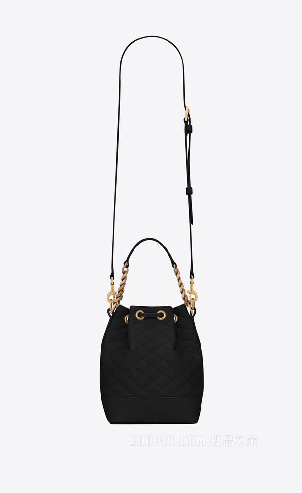 Emmanuelle小号绗缝羊皮革水桶包