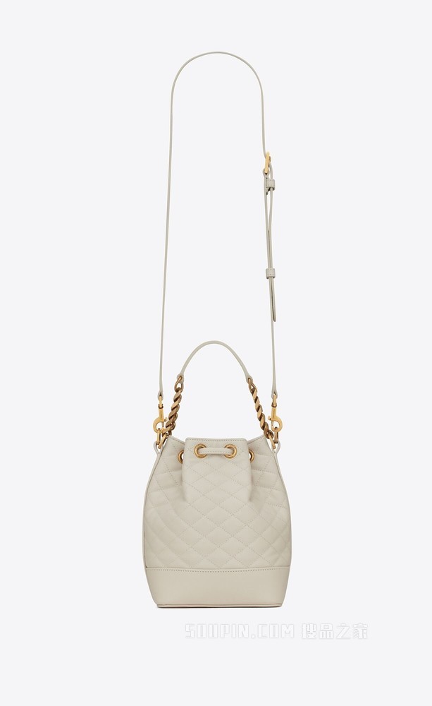 Emmanuelle小号绗缝羊皮革水桶包