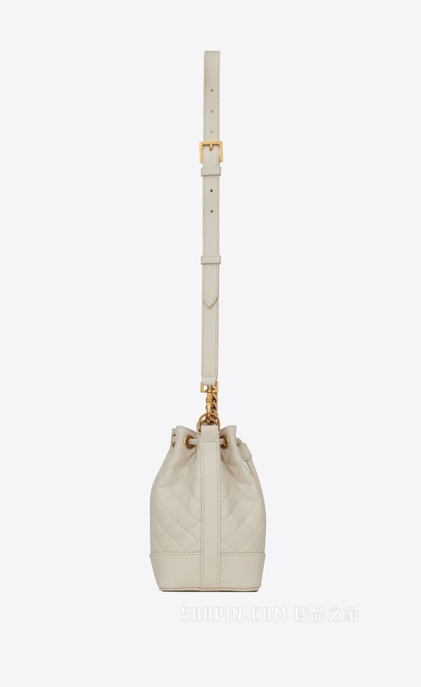 Emmanuelle小号绗缝羊皮革水桶包