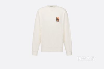 DIOR AND JACK KEROUAC 卫衣, 宽松版型 白色棉质起绒面料