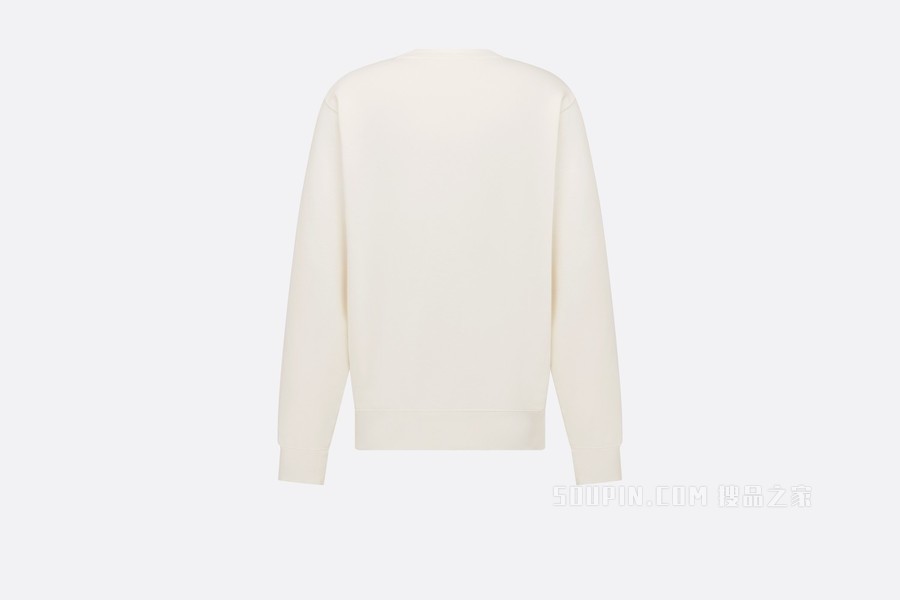 DIOR AND JACK KEROUAC 卫衣, 宽松版型 白色棉质起绒面料