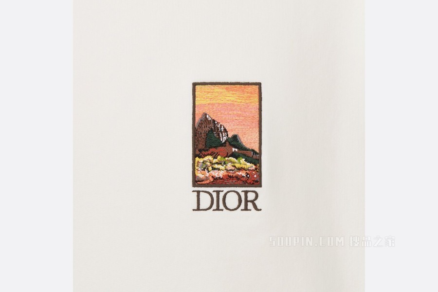 DIOR AND JACK KEROUAC 卫衣, 宽松版型 白色棉质起绒面料