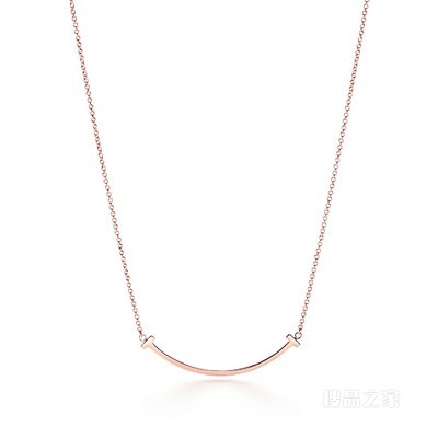 Tiffany T 系列 18K 玫瑰金 Smile 项链，小号
