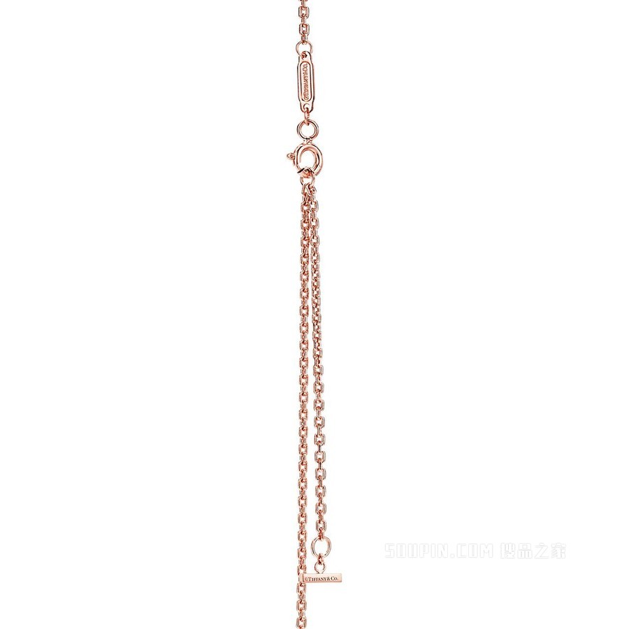 Tiffany T 系列 18K 玫瑰金 Smile 项链，小号