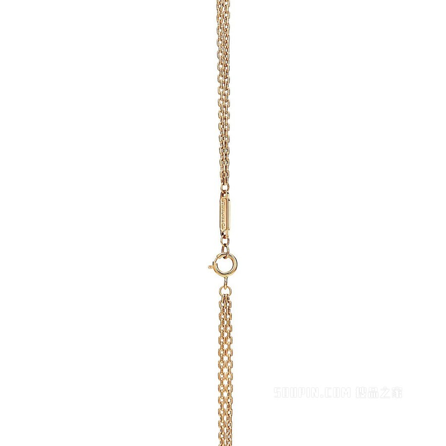 Tiffany HardWear 系列 18K 黄金铺镶红宝石链环项链
