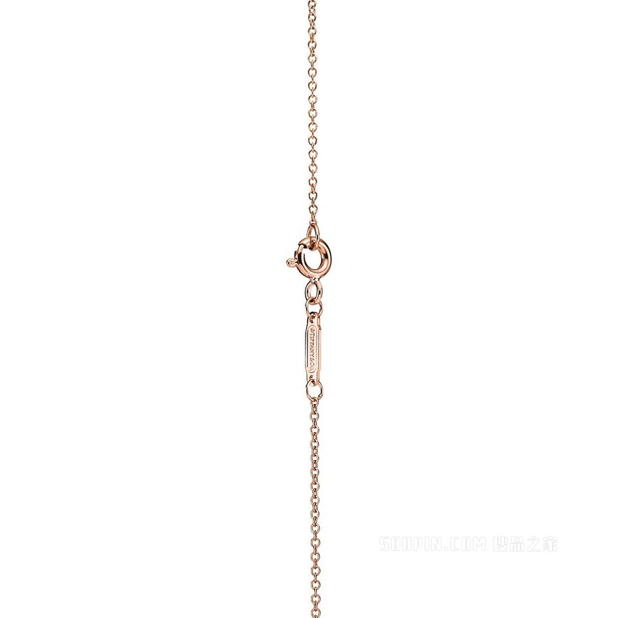 Return to Tiffany™ 系列 18K 玫瑰金 Double Heart Tag 迷你项链