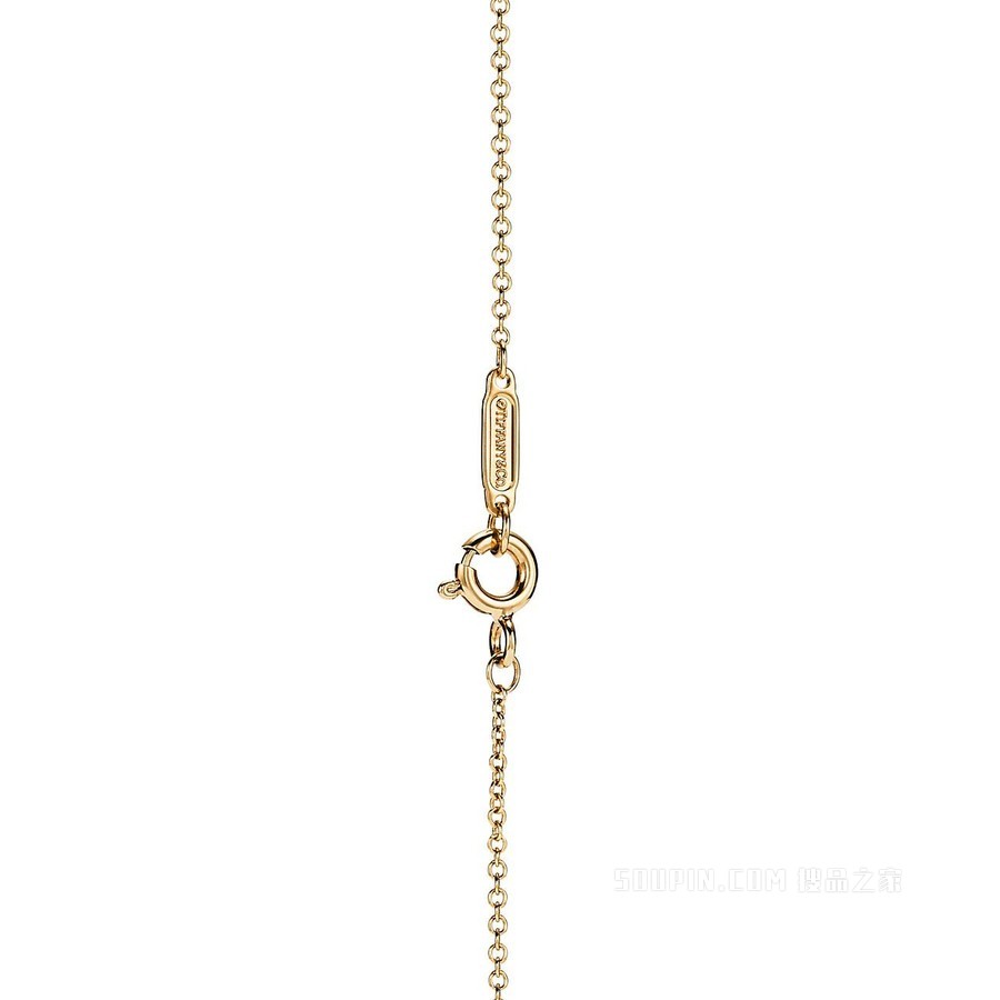 Return to Tiffany™ 系列 18K 黄金 Double Heart Tag 迷你项链。