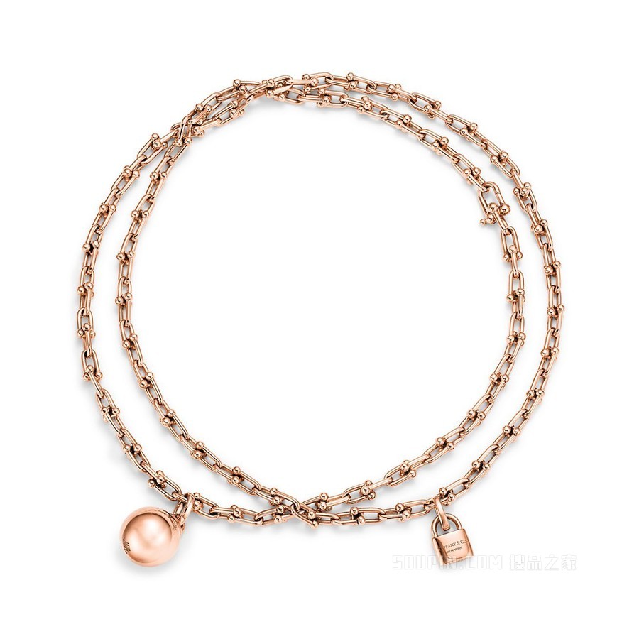 Tiffany HardWear 系列 18K 玫瑰金缠绕式项链。