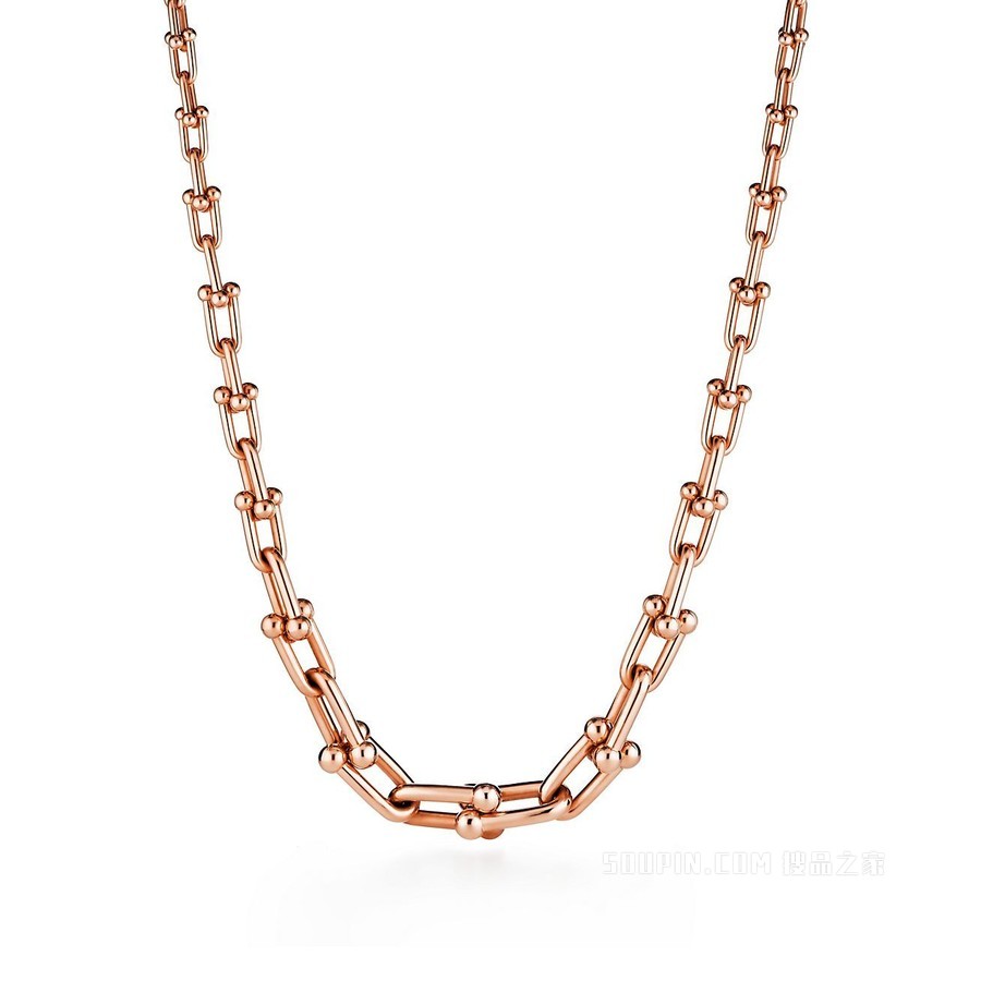 Tiffany HardWear 系列 18K 玫瑰金 Graduated 链环项链。