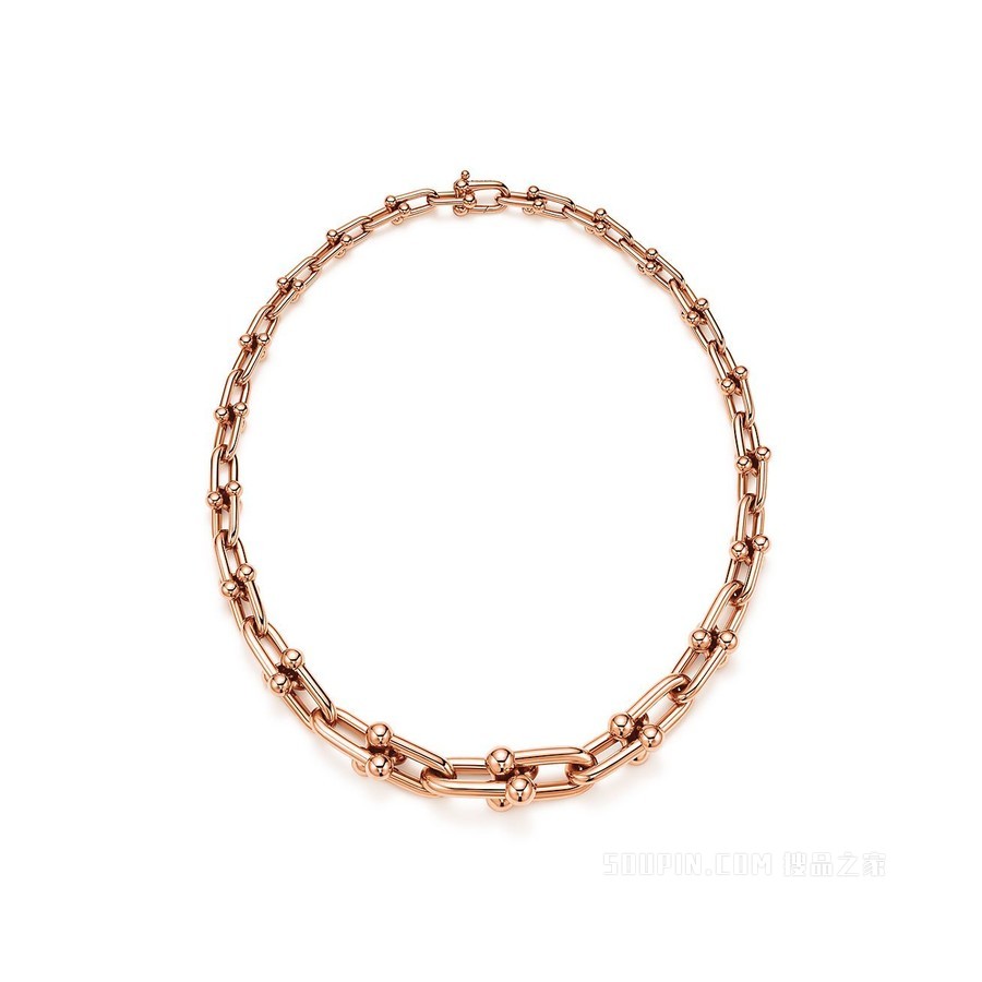 Tiffany HardWear 系列 18K 玫瑰金 Graduated 链环项链。