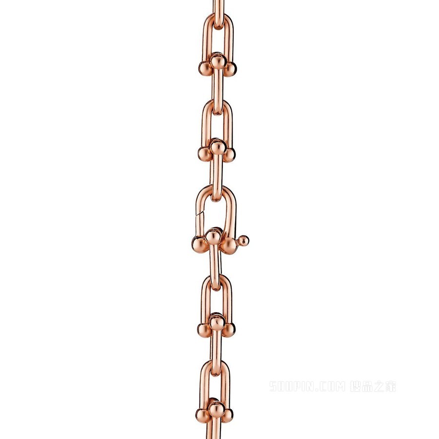 Tiffany HardWear 系列 18K 玫瑰金 Graduated 链环项链。