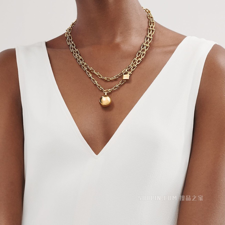 Tiffany HardWear 系列 18K 黄金缠绕式项链。