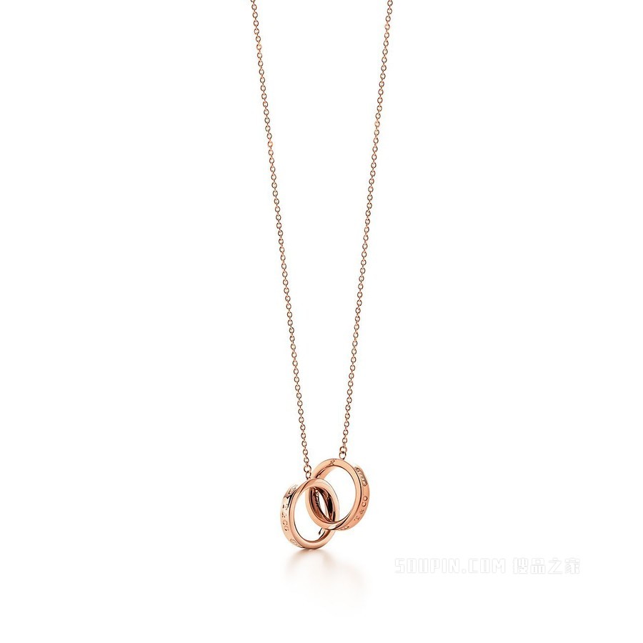 Tiffany 1837® 系列 18K 玫瑰金扣环圈形项链，小号
