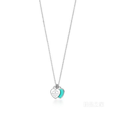 Return to Tiffany™ 系列纯银镶钻 Tiffany Blue® 蒂芙尼蓝色心形迷你项链