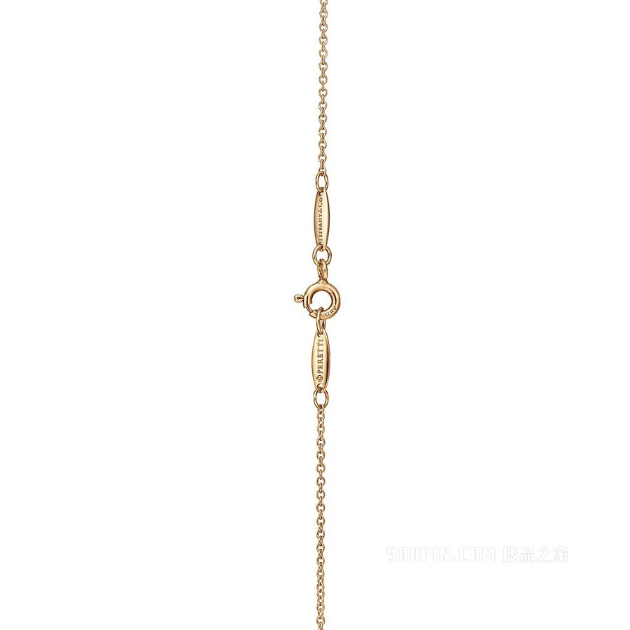 Elsa Peretti® 系列 18K 黄金镶嵌红宝石 Open Heart 项链，16 毫米