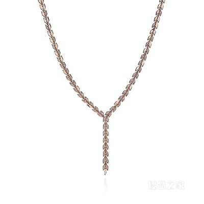 Tiffany Victoria™ 系列 18K 玫瑰金镶钻藤蔓垂坠项链