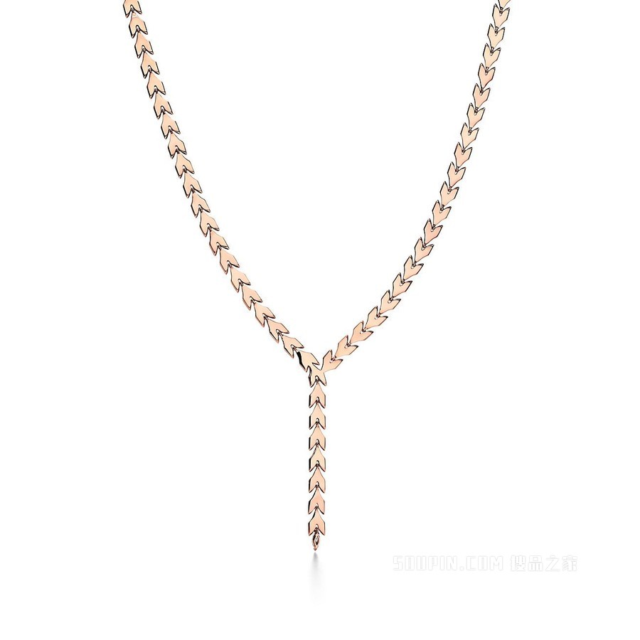 Tiffany Victoria™ 系列 18K 玫瑰金镶钻藤蔓垂坠项链