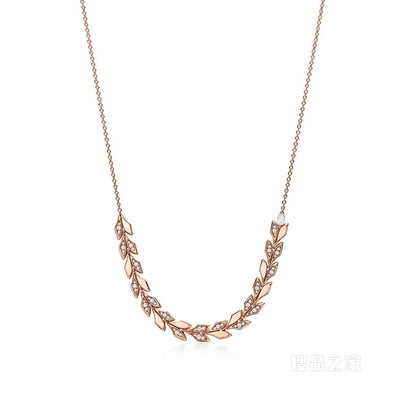 Tiffany Victoria™ 系列:18K 玫瑰金镶钻藤蔓 East West 项链