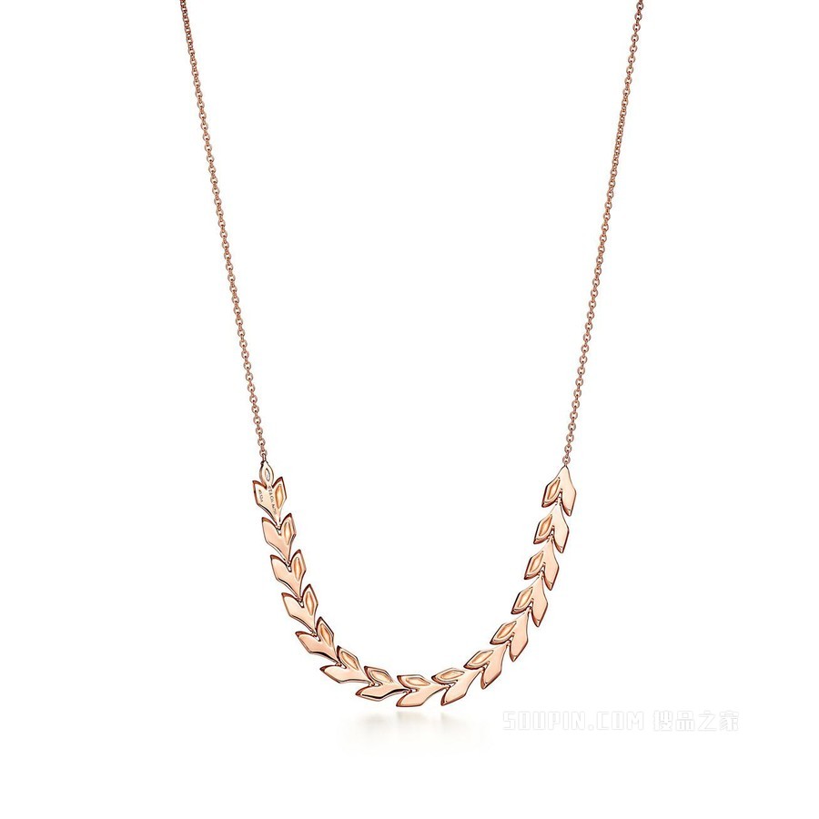 Tiffany Victoria™ 系列:18K 玫瑰金镶钻藤蔓 East West 项链