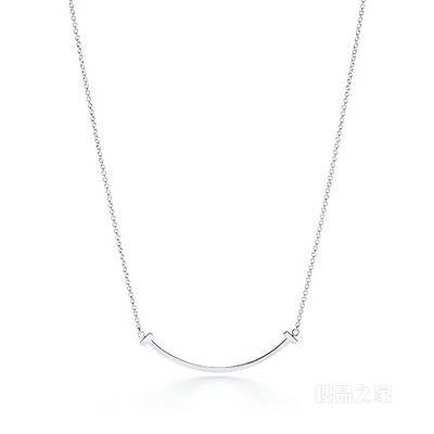 Tiffany T 系列 18K 白金 Smile 项链，小号