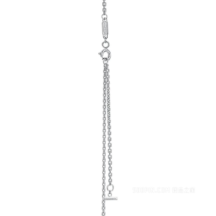 Tiffany T 系列 18K 白金特大号 Smile 项链。