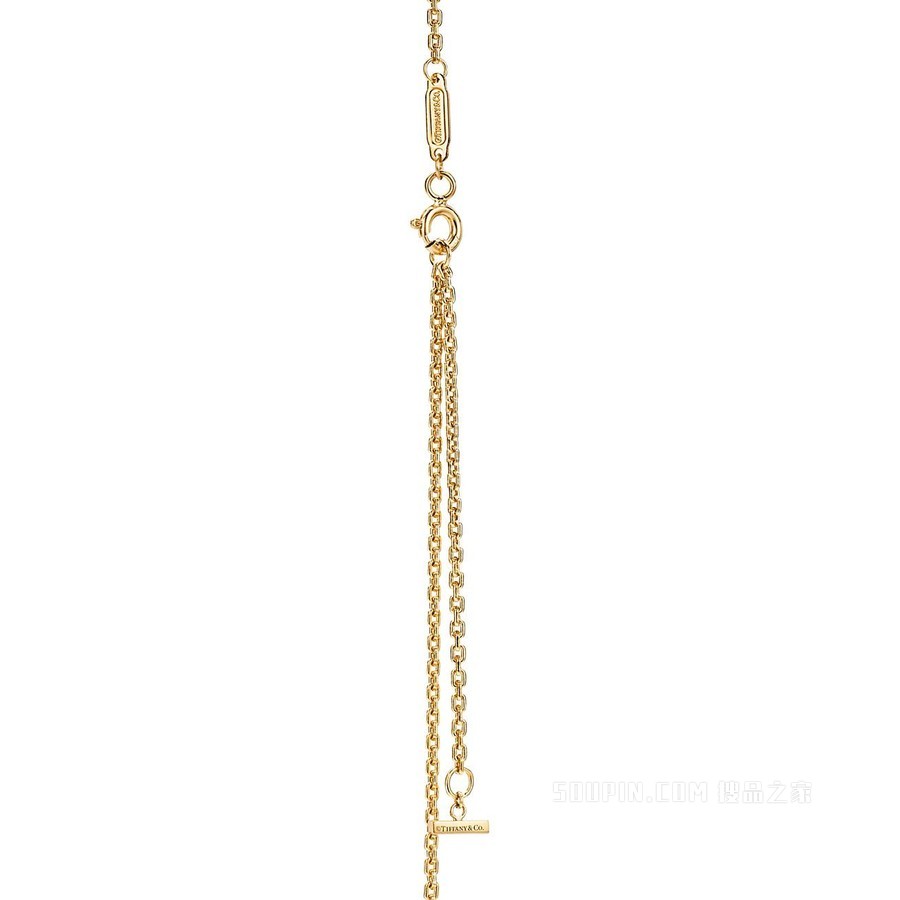 Tiffany T 系列 18K 黄金特大号 Smile 项链。