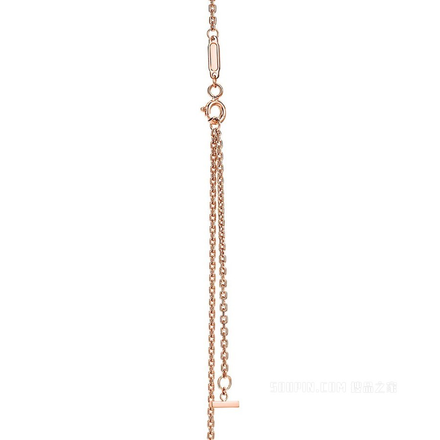 Tiffany T 系列 18K 玫瑰金特大号 Smile 项链。