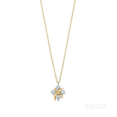Tiffany & Co. Schlumberger 系列铂金和 18K 黄金镶钻 Lynn 项链。