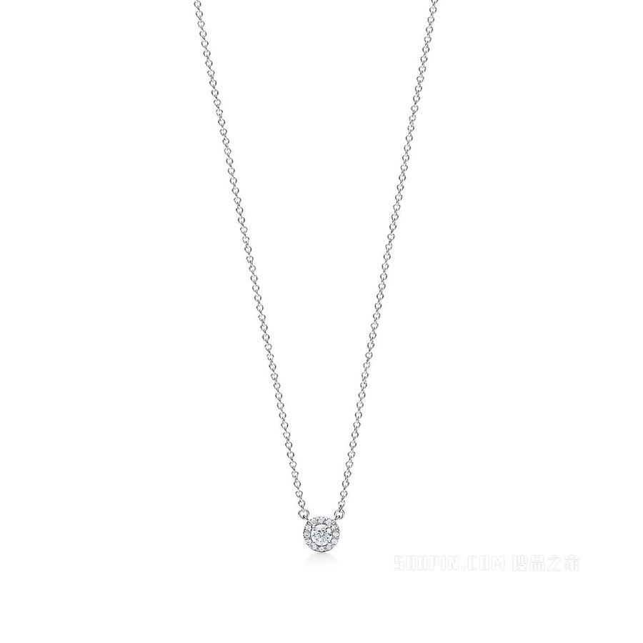 Tiffany Soleste 铂金镶钻项链。