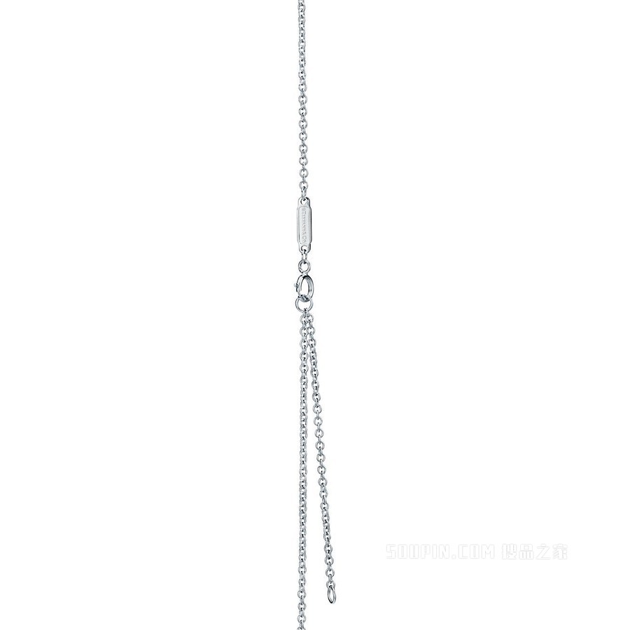 Tiffany HardWear 系列 18K 白金镶钻球形项链。