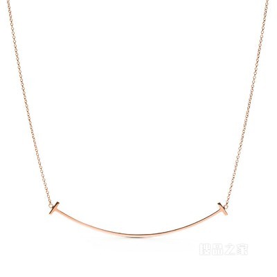 Tiffany T 系列 18K 玫瑰金 Smile 项链，大号