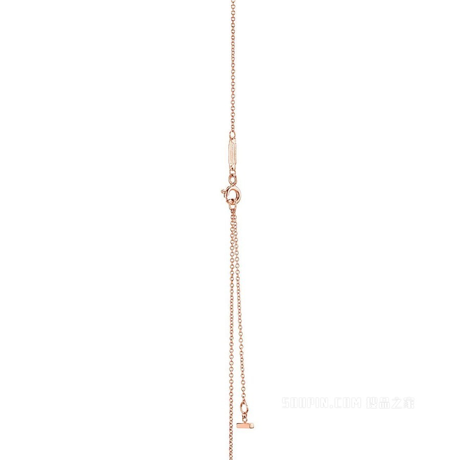 Tiffany T 系列 18K 玫瑰金 Smile 项链，大号