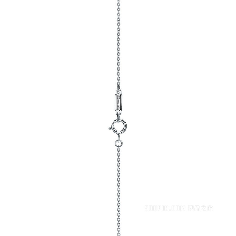Tiffany Victoria™ 系列铂金镶钻藤蔓圈形项链，大号。
