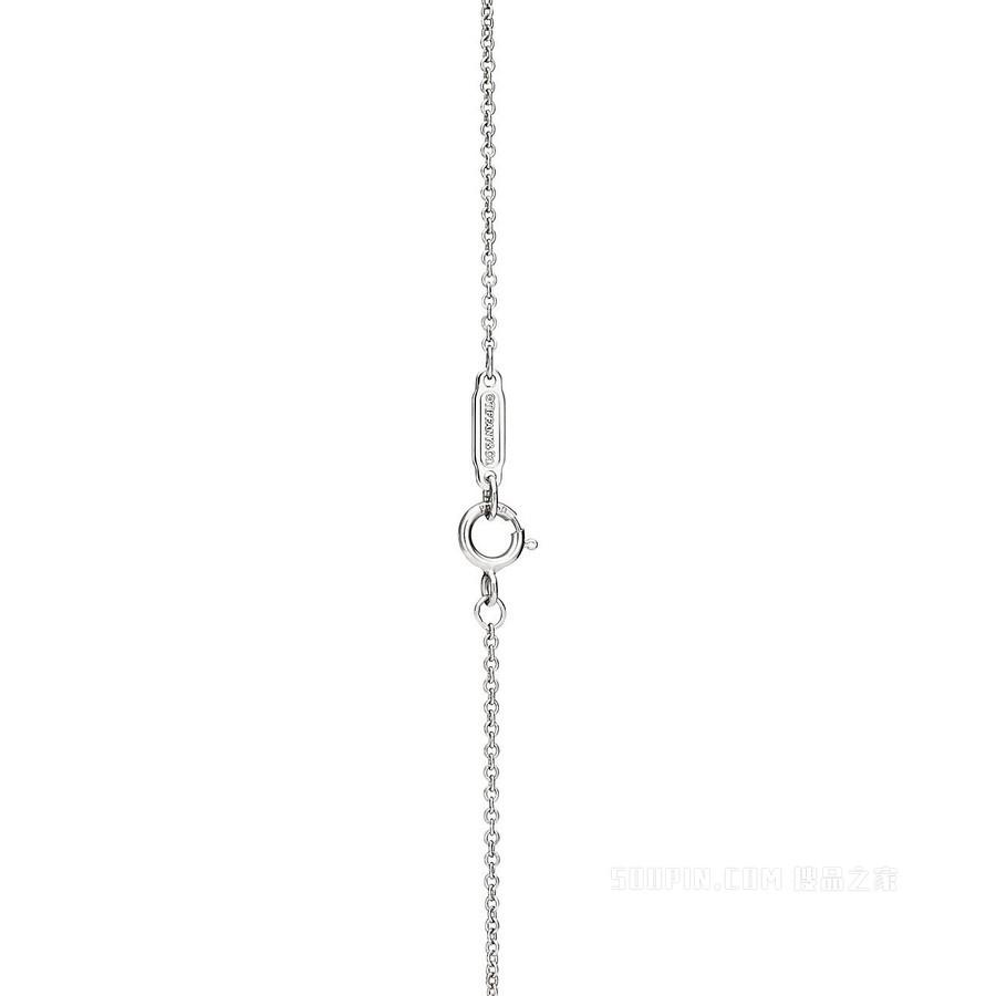 Tiffany Keys 系列 Tiffany Victoria™ 铂金花簇钥匙项链。