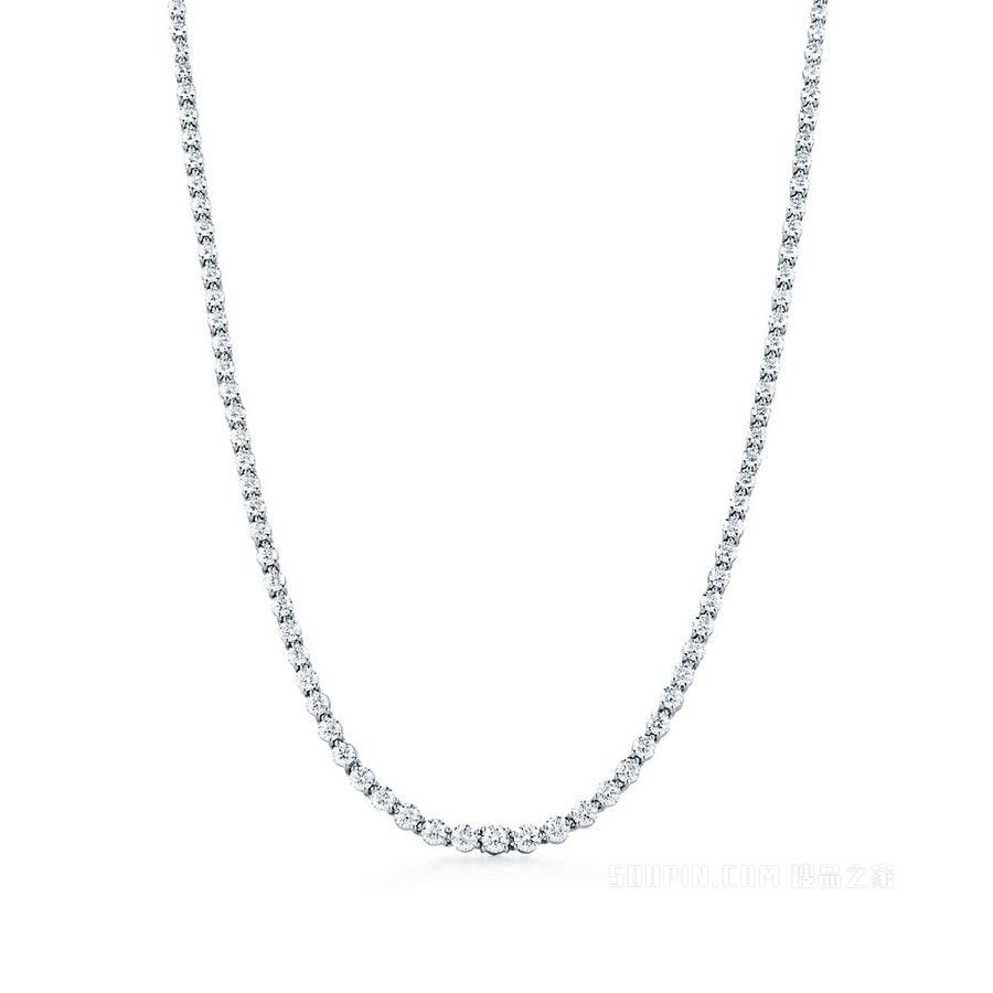 Tiffany Victoria™ 系列铂金镶钻Graduated项链。