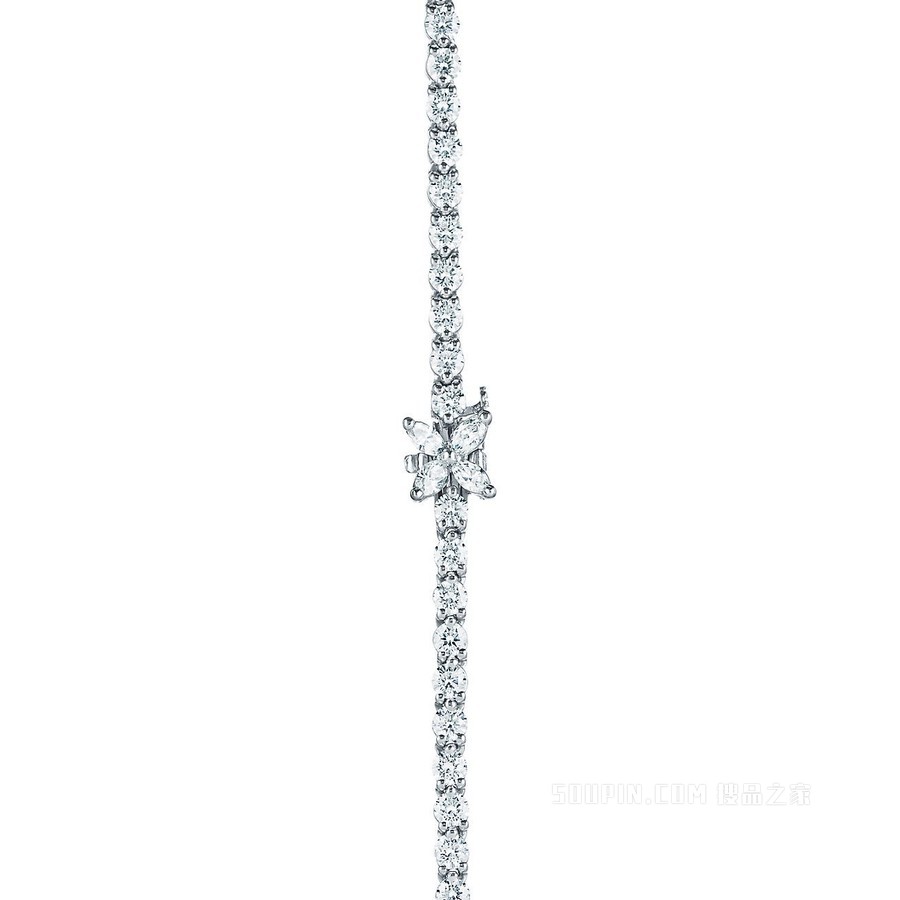 Tiffany Victoria™ 系列铂金镶钻Graduated项链。