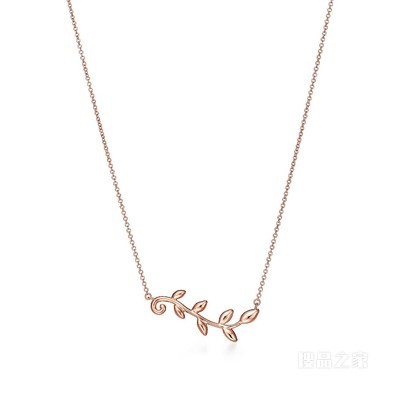 Paloma Picasso® 系列 18K 玫瑰金 Olive Leaf 蔓枝项链。