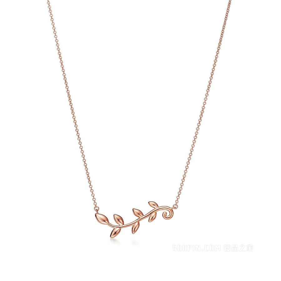 Paloma Picasso® 系列 18K 玫瑰金 Olive Leaf 蔓枝项链。