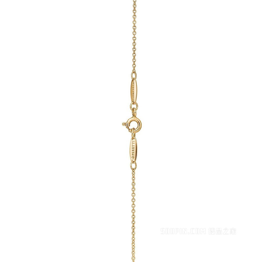 Elsa Peretti® 系列 18K 黄金镶钻 Open Heart 项链。