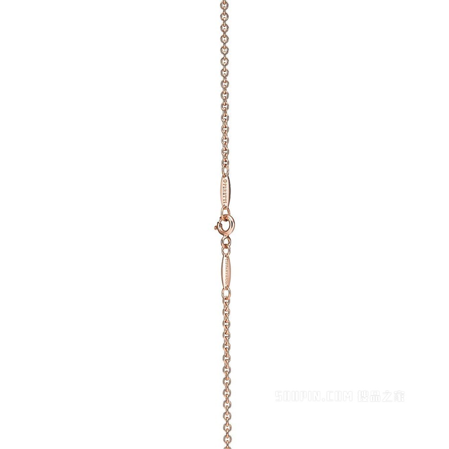 Elsa Peretti® 系列 18K 玫瑰金镶嵌淡水珍珠 Open Heart 套索项链。