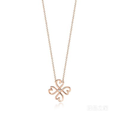 Paloma Picasso® 系列 Loving Heart 18K 玫瑰金镶钻项链。