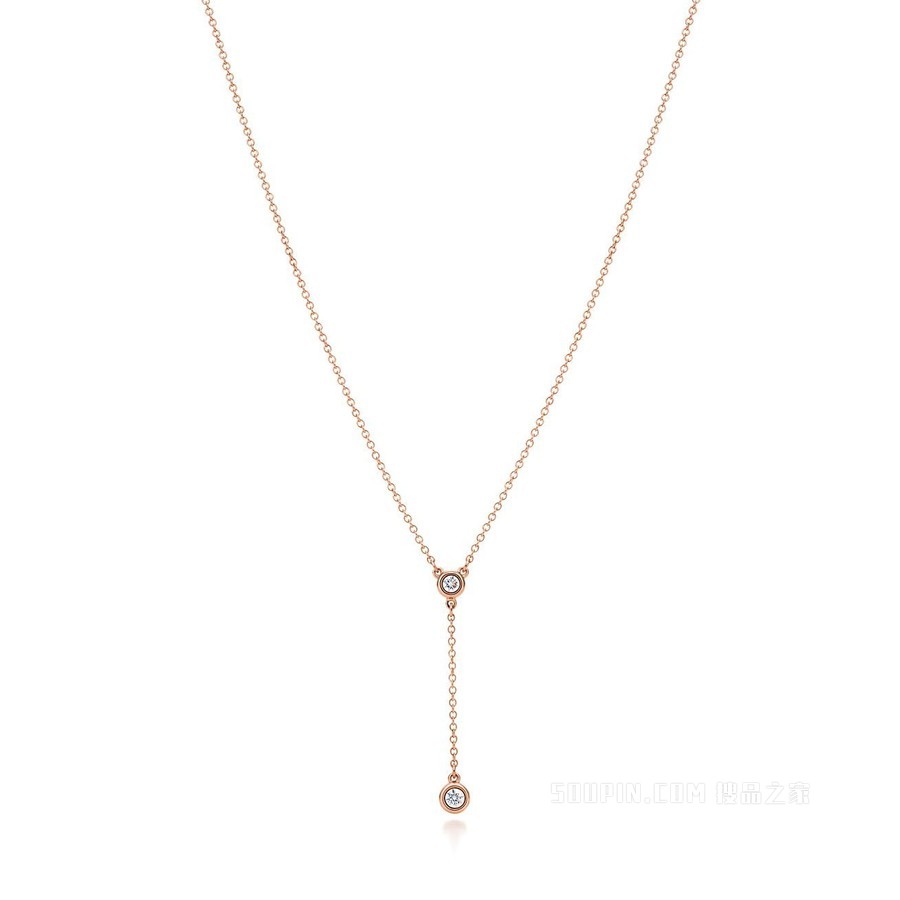 Elsa Peretti® 系列 18K 玫瑰金 Diamonds by the Yard™ 项链。
