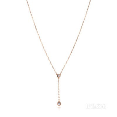 Elsa Peretti® 系列 18K 玫瑰金 Diamonds by the Yard™ 项链。