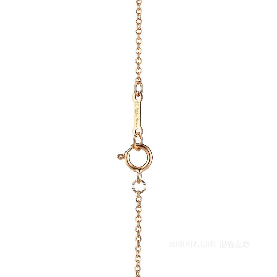 Paloma Picasso® 系列 Double Loving Heart 18K 黄金镶钻项链。