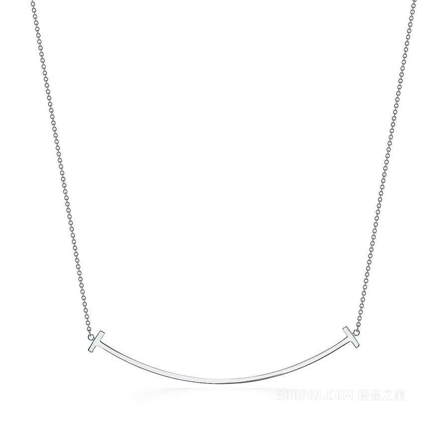Tiffany T 系列 18K 白金 Smile 项链。