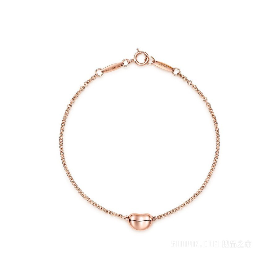 Elsa Peretti® Bean design 系列 18K 玫瑰金手链，9 毫米