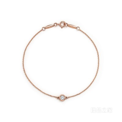 Elsa Peretti® 系列 18K 玫瑰金 Diamonds by the Yard™ 手链，中号。