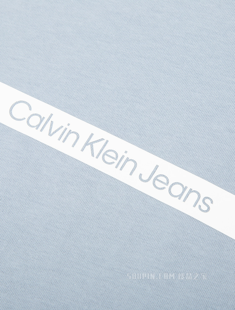 Calvin Klein 22春夏男女同款切割图案印花短袖T恤J400212
