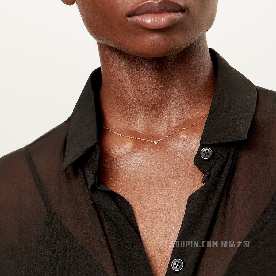 Elsa Peretti® 系列 Diamonds by the Yard™ 18K 黄金单钻项链