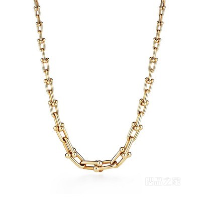 Tiffany HardWear 系列 18K 黄金Graduated链环项链。